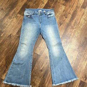 Kancan Signature high rise super flare with raw edge hem size 32